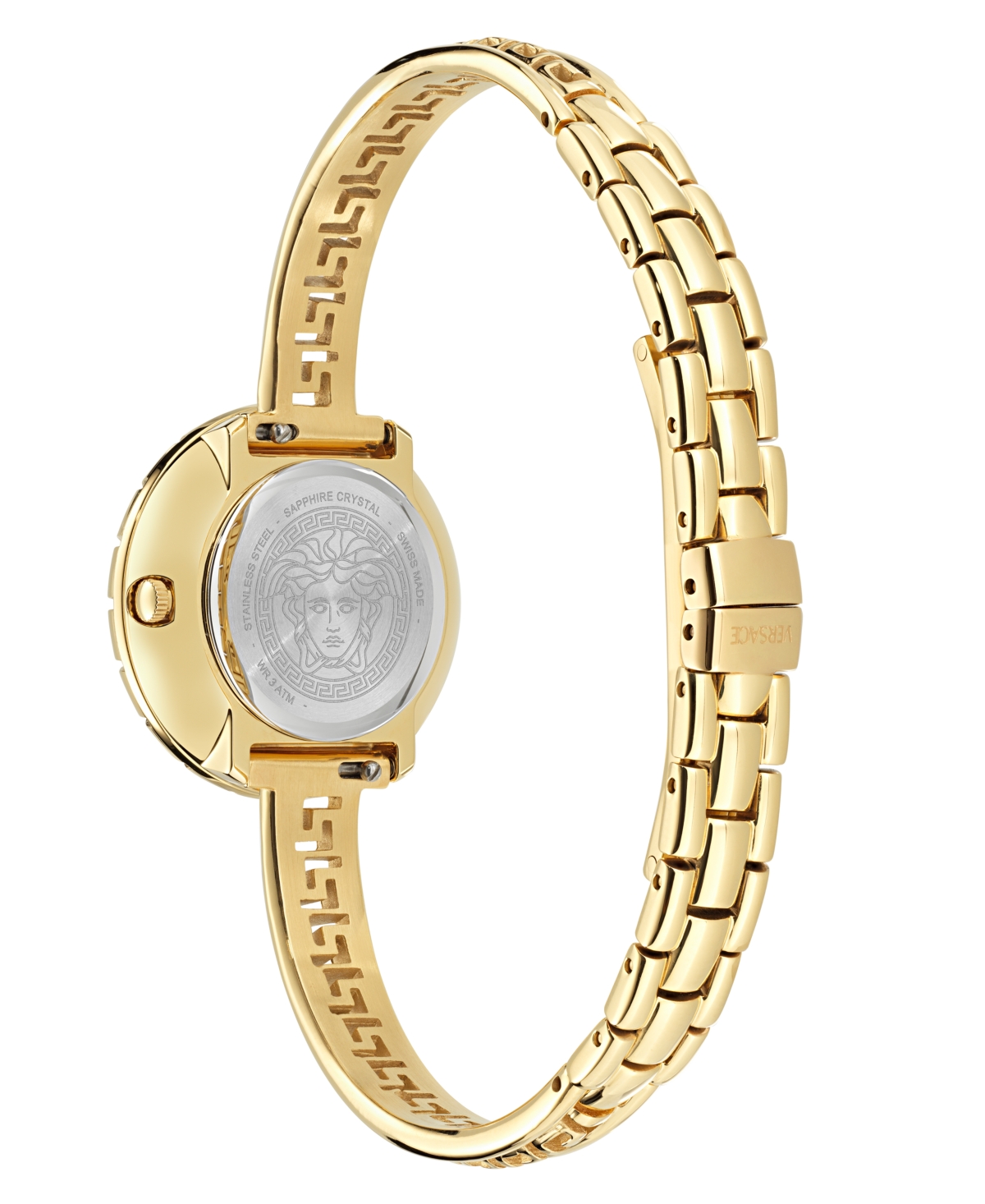 Shop Versace Women's Swiss Gold Ion Plated Stainless Steel Bangle Bracelet Watch 28mm