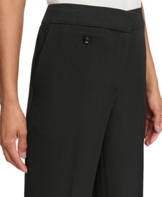 Karl Lagerfeld Women's Mid-Rise Crease-Front Bootcut Pants