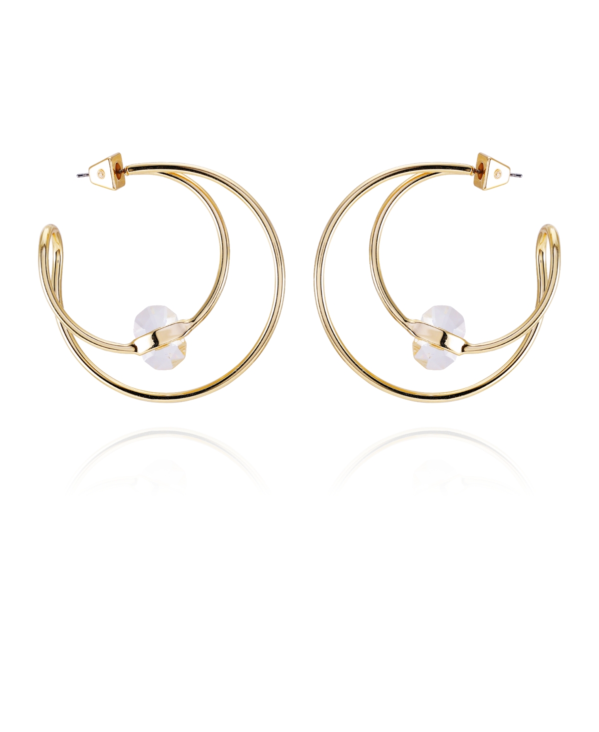 Shop Vince Camuto Gold-tone Spiral Open C Hoop Earrings