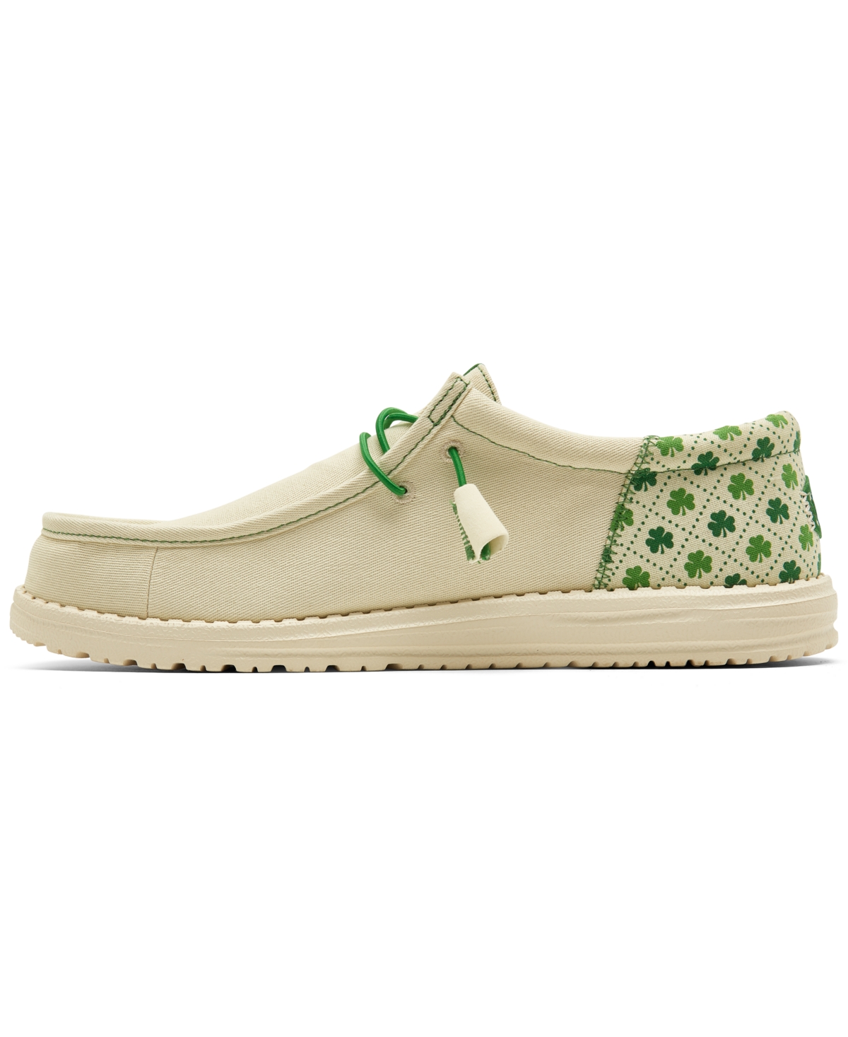 Shop Hey Dude Men's Wally Funk Luck Slip-on Casual Sneakers From Finish Line In White,shamrock
