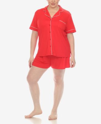 Plus Size 2-Piece Short Sleeve Pajama Set