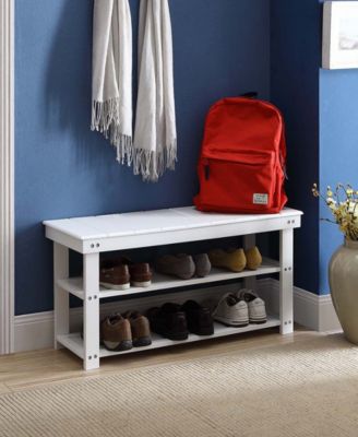 35.5" MDF Oxford Utility Mudroom Bench with Shelves