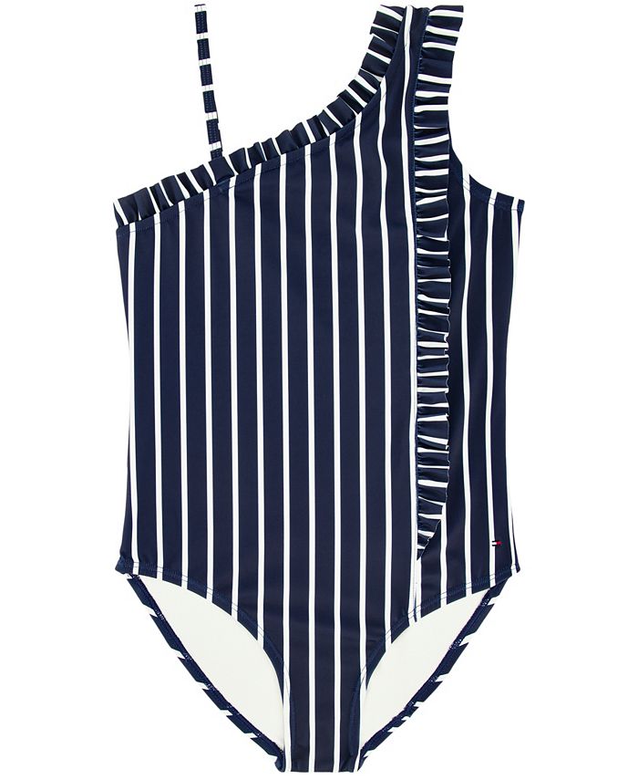 Tommy Hilfiger Big Girls Breton Stripe One Piece Swimsuit - Macy's