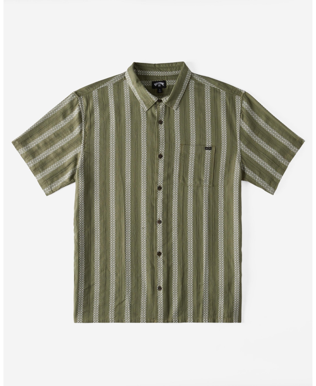 Shop Billabong Men's Sundays Jacquard Short Sleeves Shirt In Dark Olive