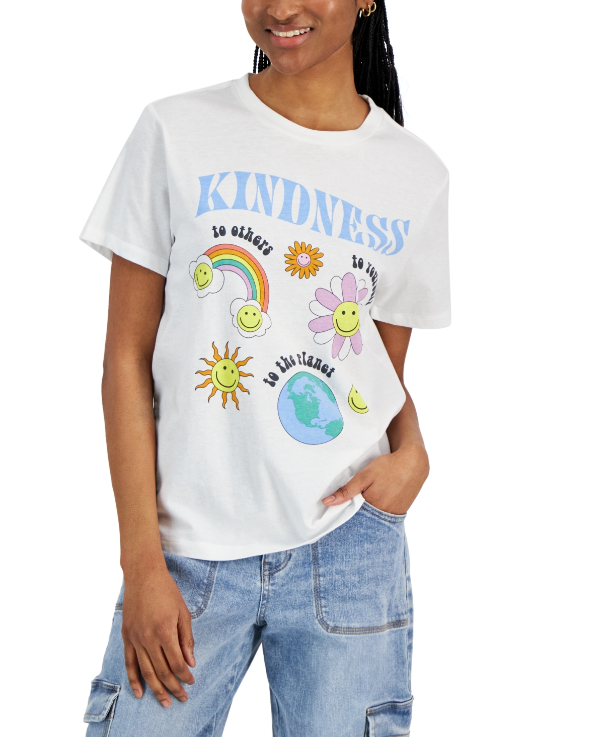 Juniors' Kindness Short-Sleeve T-Shirt - White