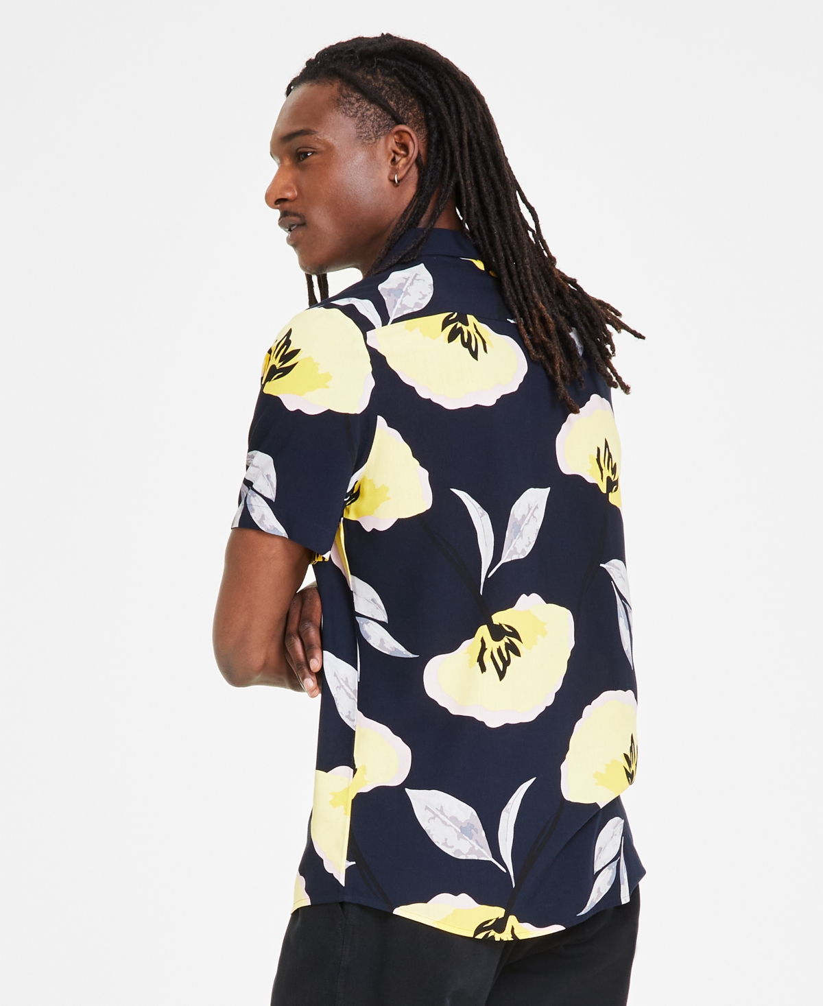 Shop Hugo By  Boss Men's Floral Shirt In Dk Bu