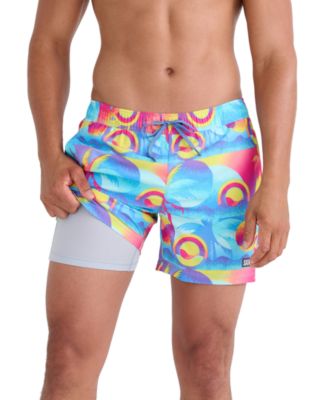 SAXX - Men's Oh Buoy 2N1 Coast 2 Coast Printed Volley 5" Swim Shorts