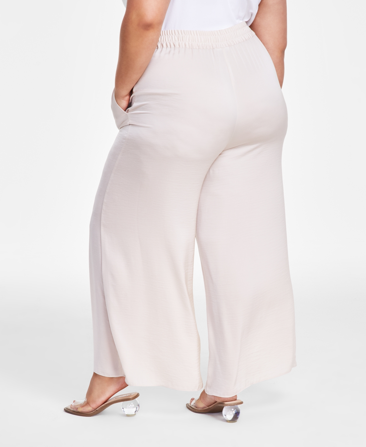 Bar Iii Trendy Plus Size Pull-On Wide-Leg Pants, Created for Macy's