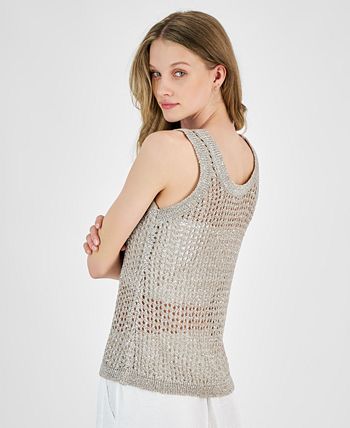 Bar III Women's Sleeveless Open-Stitch Sweater, Created for Macy's - Macy's