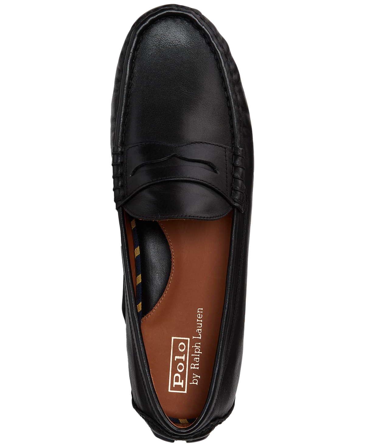 Shop Polo Ralph Lauren Men's Anders Leather Penny Driver In Black