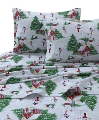 Holiday Printed Cotton Flannel Extra Deep 4-Pc. Sheet Set, King