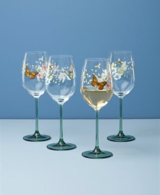 Butterfly Meadow Wine Glasses, Set of 4