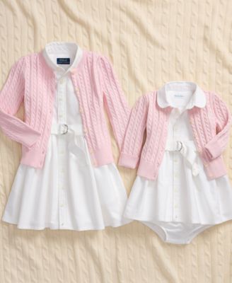 Girls 2T-6X Cable-Knit Cotton Cardigan