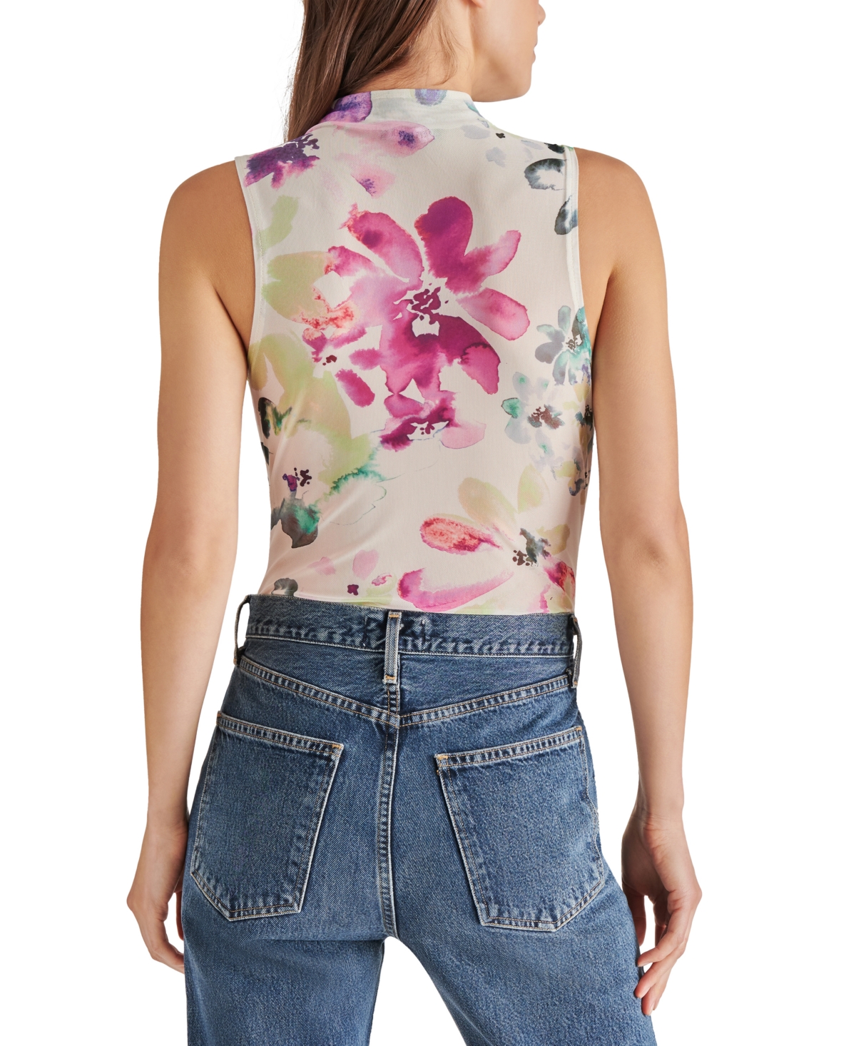 Steve Madden Women's Dalia Floral-print Draped-neck Bodysuit In Multi