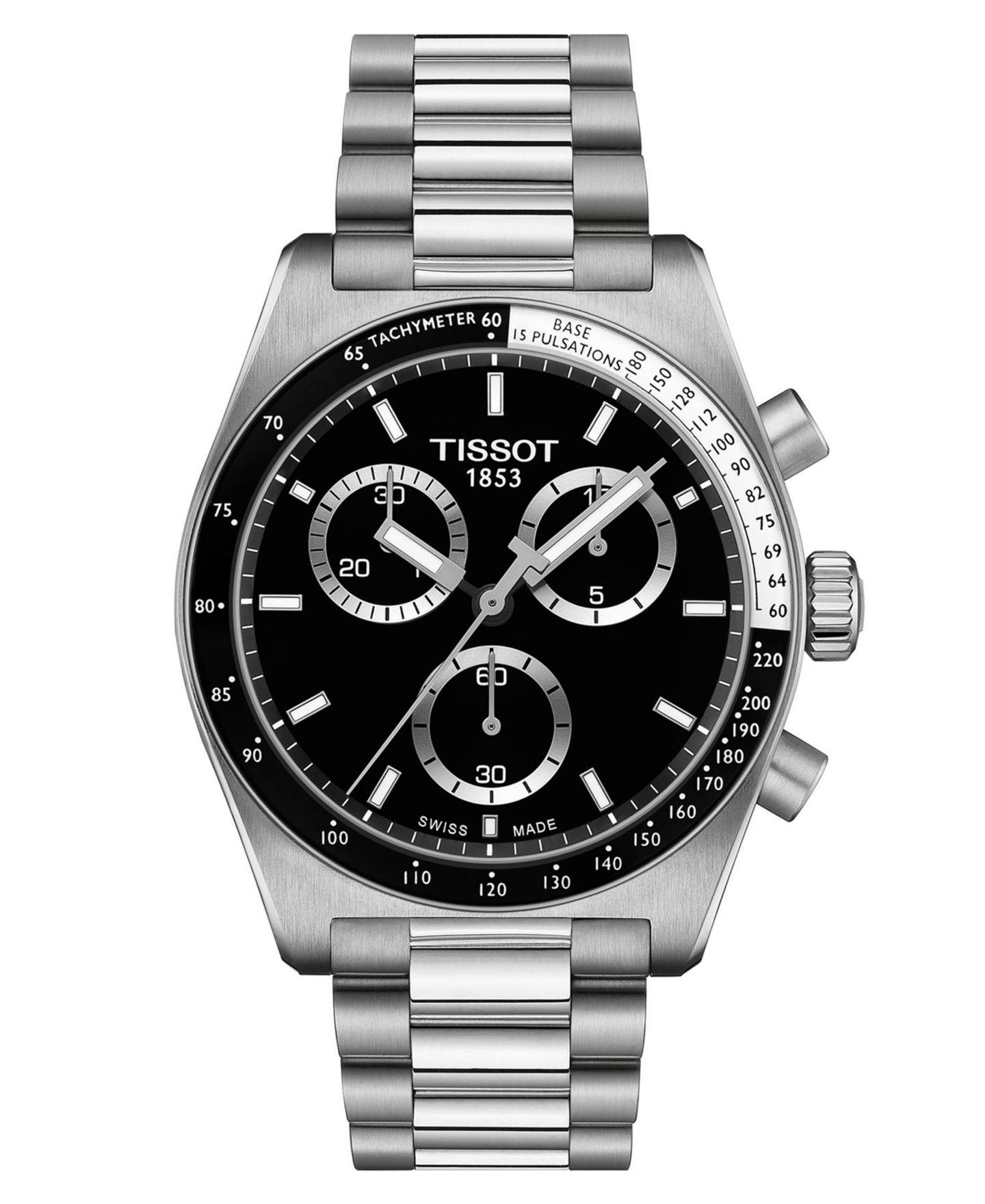Мужские часы Tissot Swiss Chronograph PRS 516 Stainless Steel Bracelet Watch 40mm — фото 1