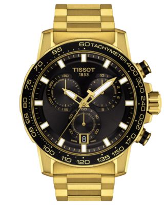 Tissot - Men's Swiss Chronograph Supersport GTS Gold PVD Stainless Steel Bracelet Watch 46mm