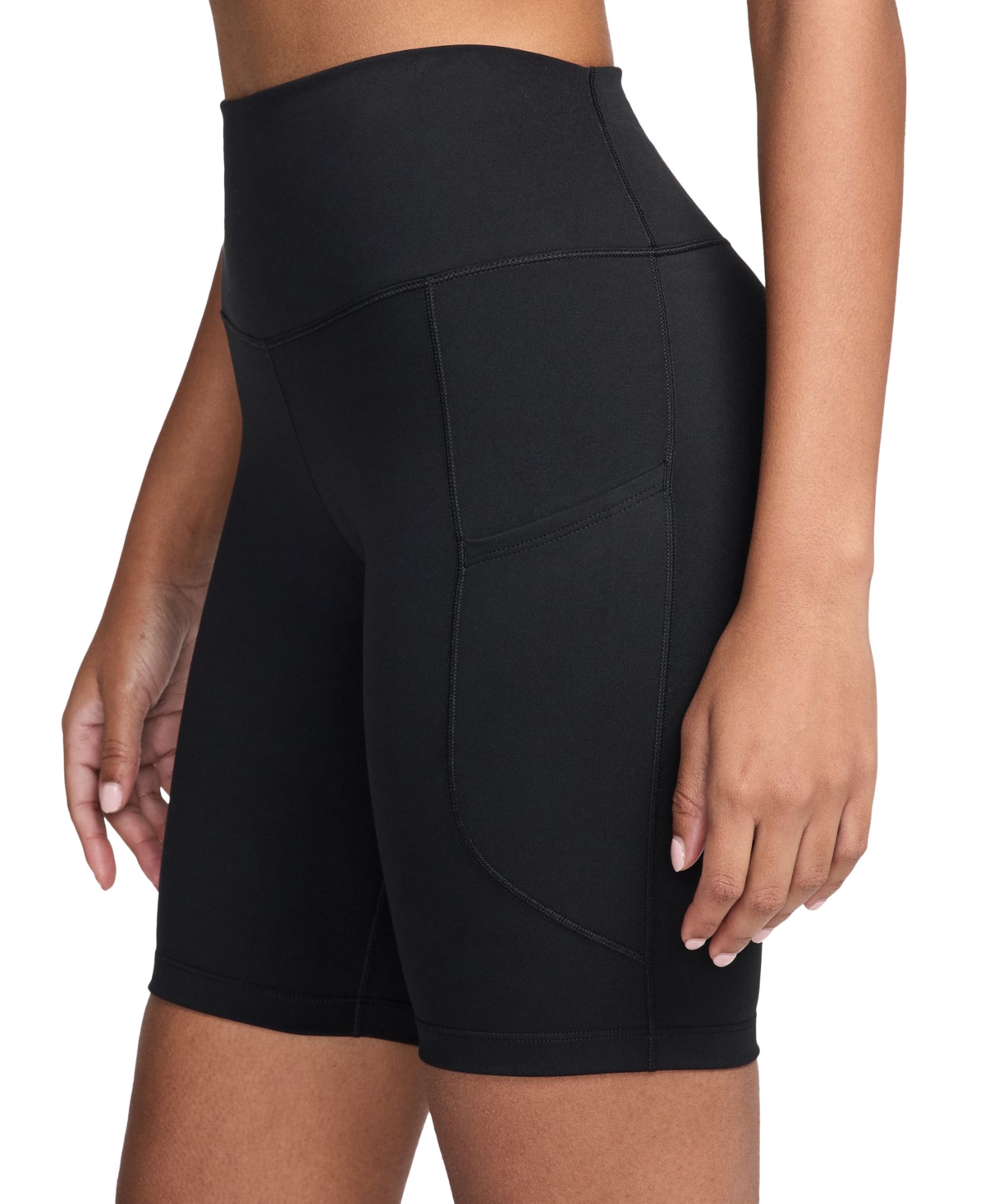 Nike Women's One High-Waisted Side-Pocket Bike Shorts -black