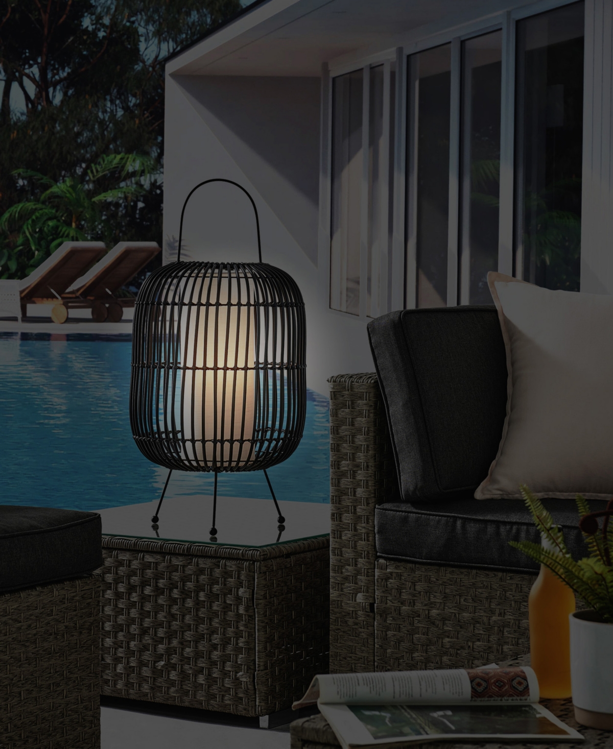 Shop Lite Source Outdoor Cordless Clement Table Lamp In Black