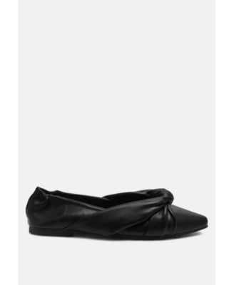 Womens Norma Knot Detail Elasticated Ballet Flats