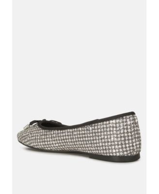 harriet glitter faux leather flat ballerinas