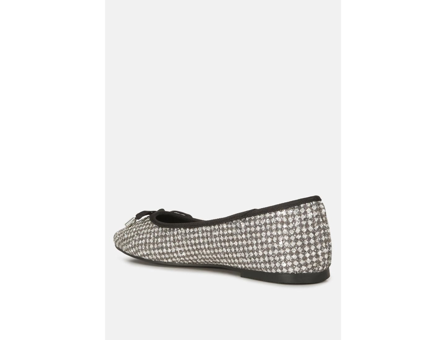 Женские балетки London Rag Harriet Glitter Faux Leather Flat Ballerinas, цвет: Чёрный — фото 3