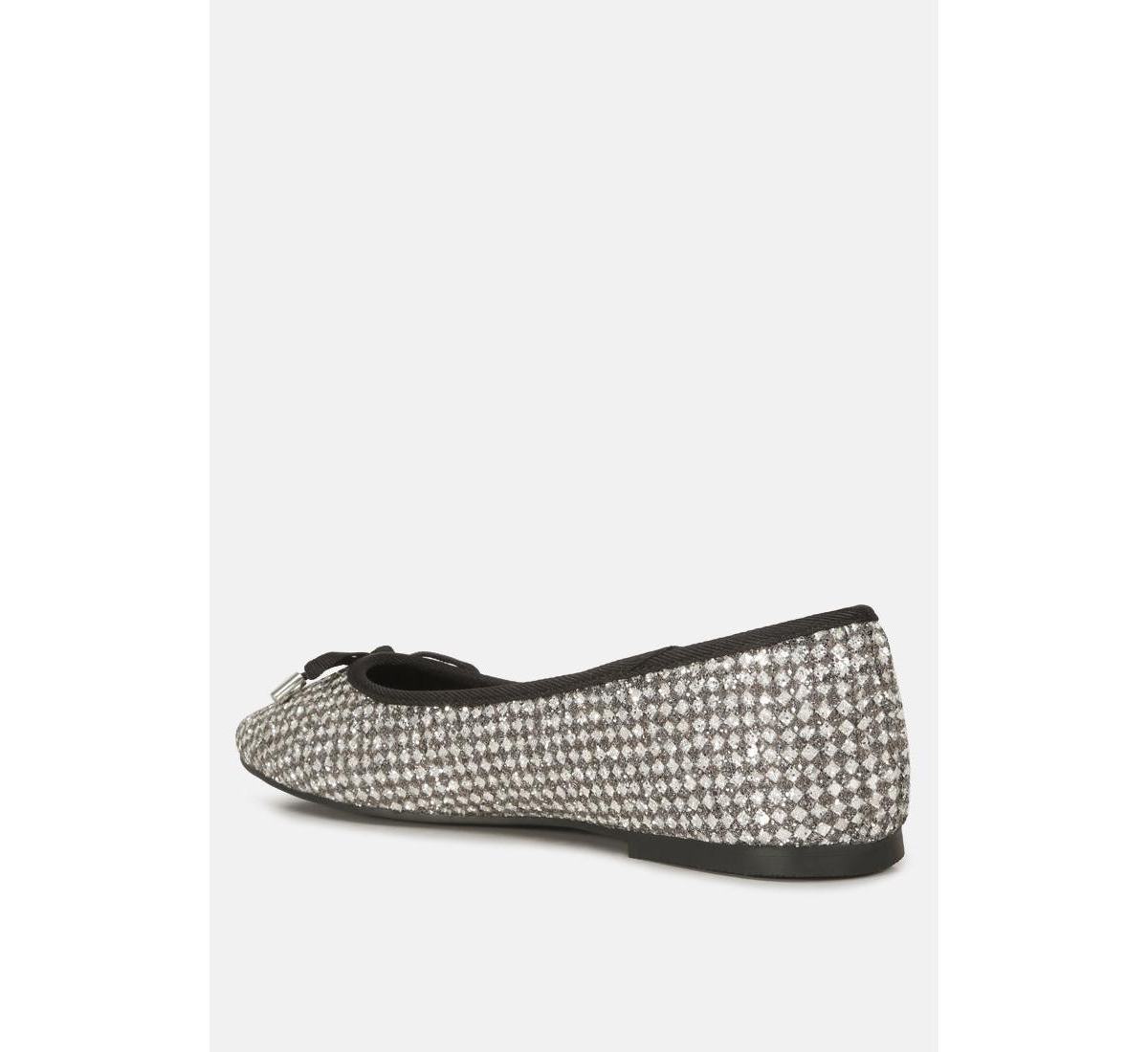 harriet glitter faux leather flat ballerinas