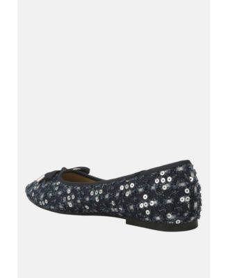 florent sequin flat bow ballerinas