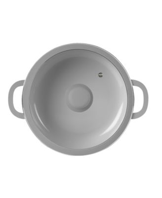 Aluminum 3.5 Qt Caldero with Silicone Rim Glass Lid and Silicone Handle Holder