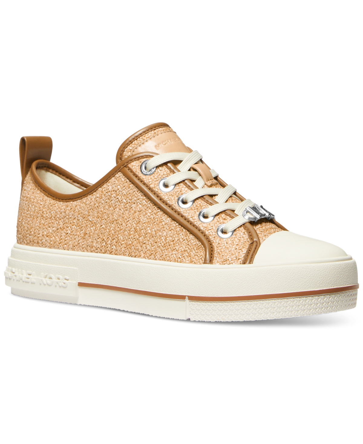 Michael Kors Michael  Women's Evy Lace-up Sneakers In Natural,cream,luggage