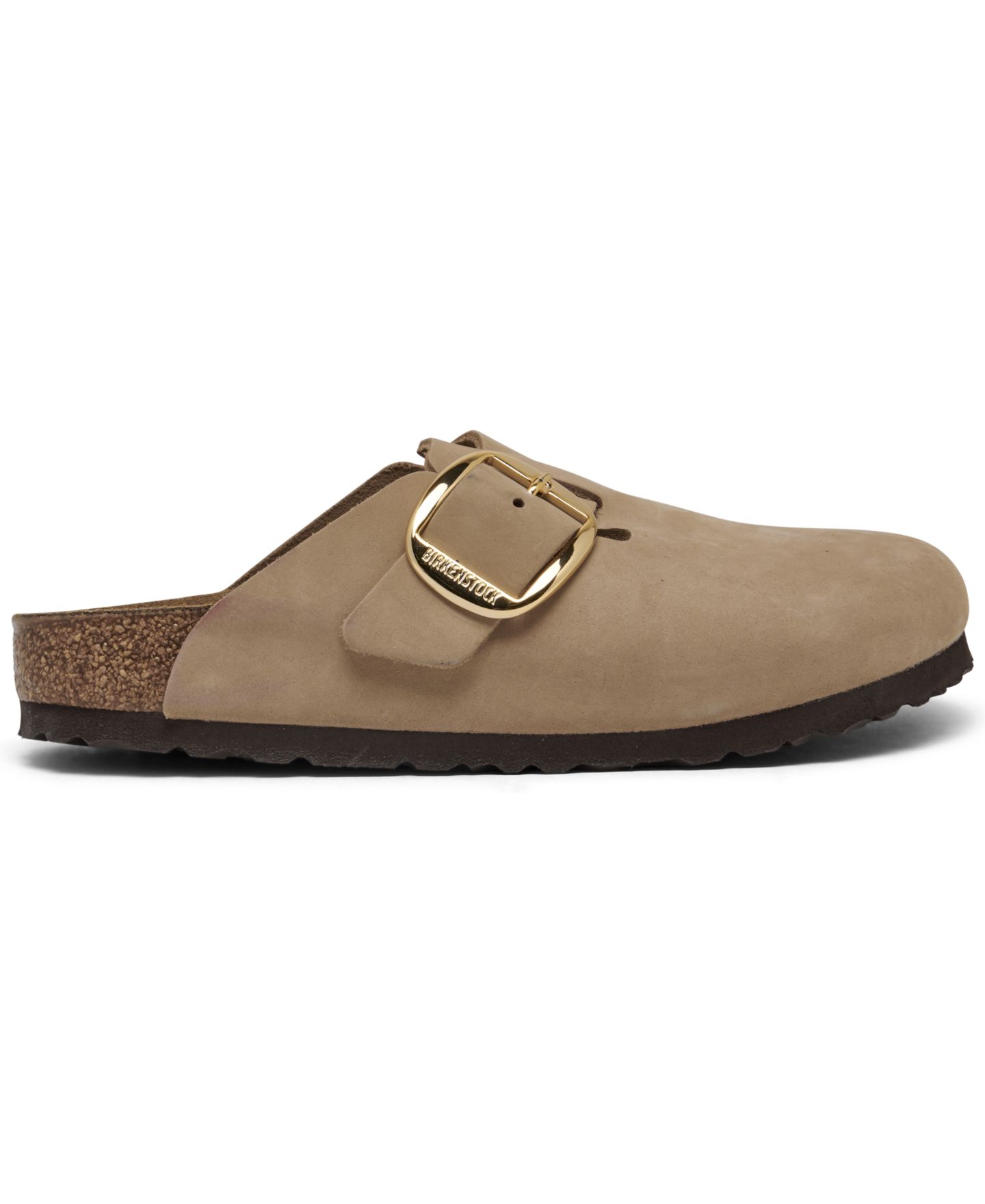Женские сабо Birkenstock Boston Big Buckle Nubuck Leather, цвет: Бежевый — фото 2
