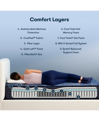 Perfect Sleeper Cobalt Calm 13" Plush Mattress Set, Queen Split