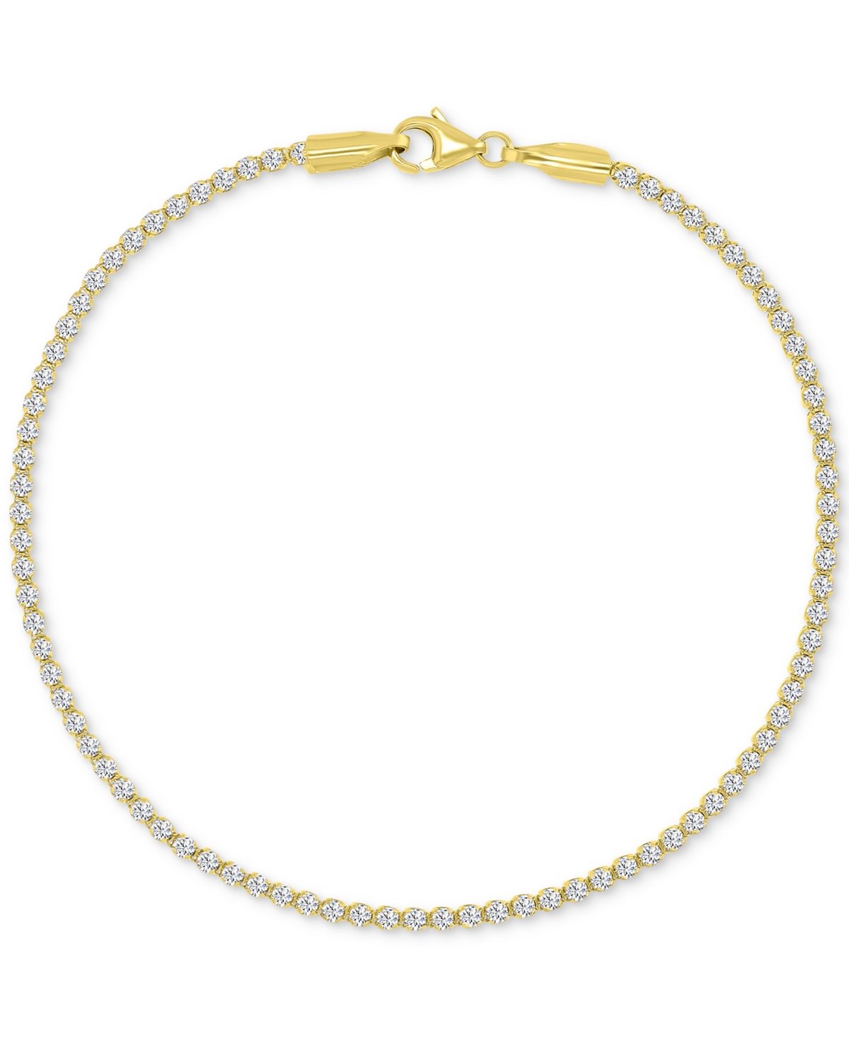 Shop Macy's Cubic Zirconia Tennis Bracelet In 10k Gold