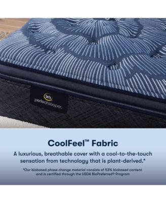 Perfect Sleeper Cobalt Calm 15" Plush Pillow Top Mattress Set, Queen