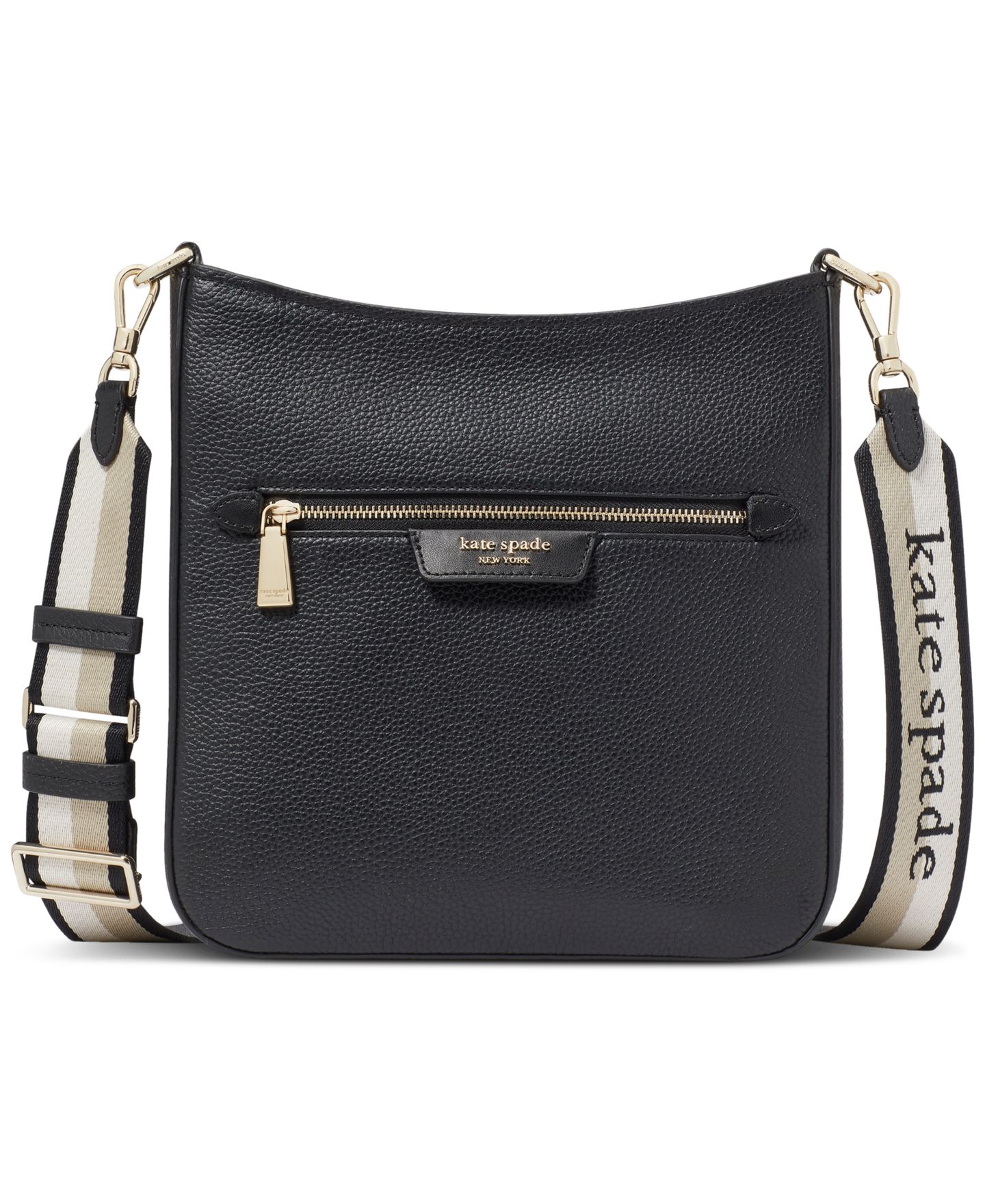 Женская сумка kate spade new york Hudson Small Pebbled Leather Crossbody, цвет: Чёрный — фото 1