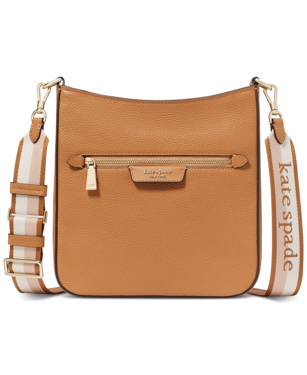 Kate Spade Hudson Small Pebbled Leather Messenger Crossbody In Bungalow