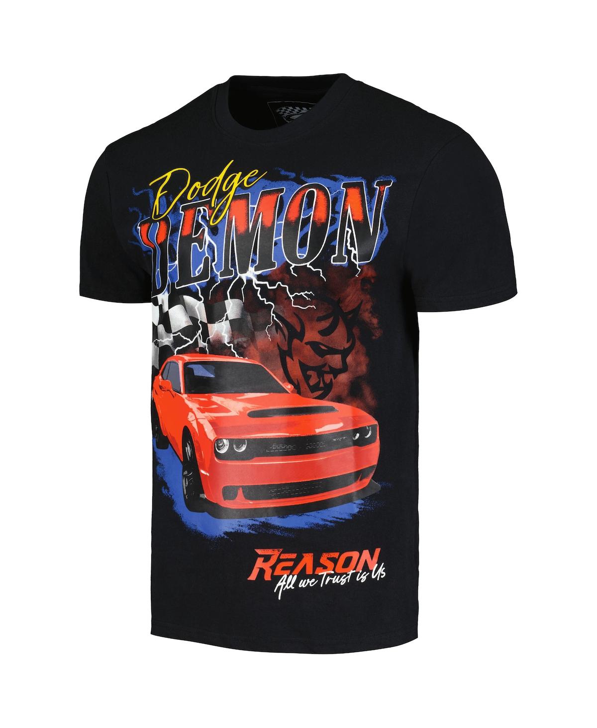 Shop Reason Men's And Women's Black Dodge Demon Racing T-shirt