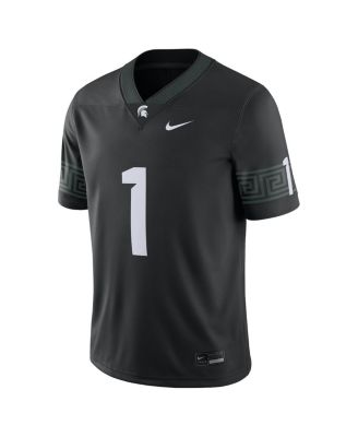 Men's #1 Black Michigan State Spartans Alternate Football Game Jersey