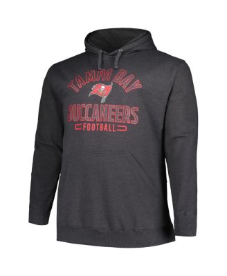 Men's Heather Charcoal Tampa Bay Buccaneers Big and Tall Pullover Hoodie