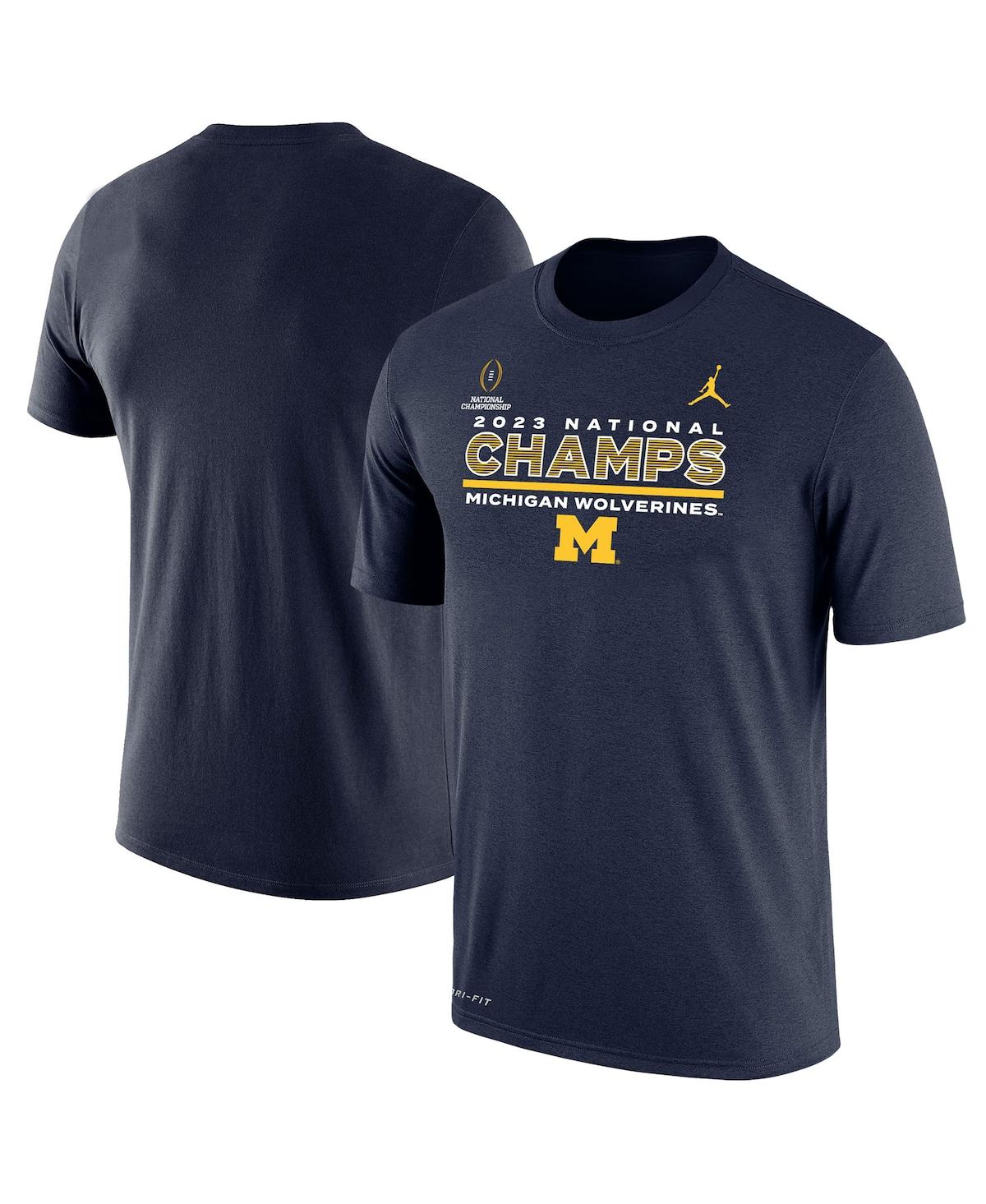 Men's Jordan Brand Navy Michigan Wolverines College Football Playoff 2023 National Champions Performance T-shirt - Navy
