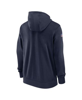 Men's Navy Tennessee Titans Sideline Club Performance Full-Zip Hoodie