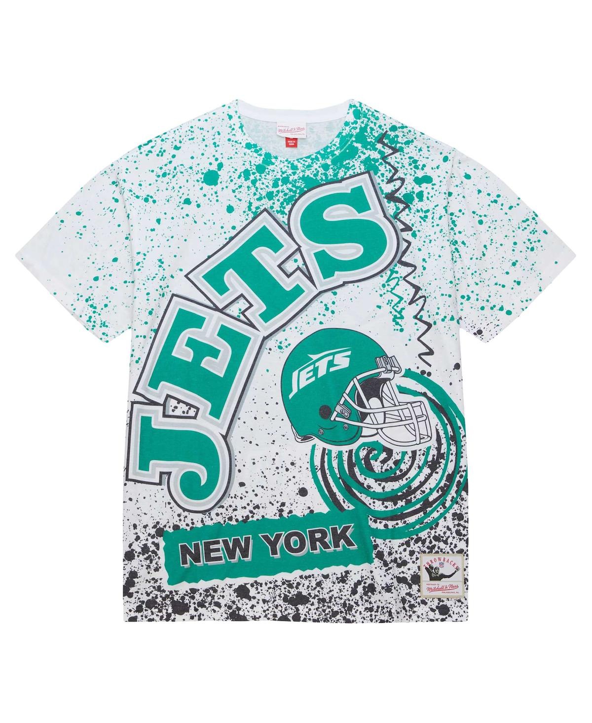 Shop Mitchell & Ness Men's  White New York Jets Team Burst Sublimated T-shirt