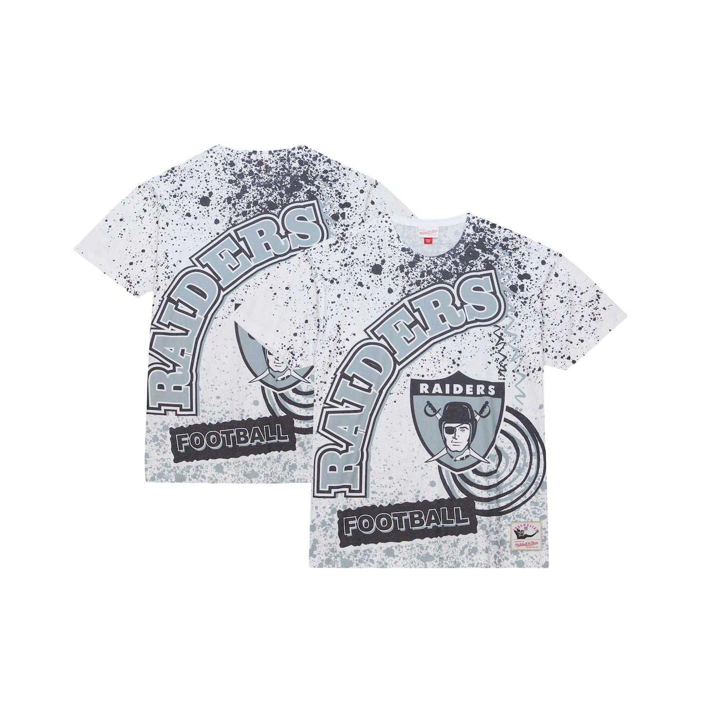 Мужская футболка Mitchell & Ness White Las Vegas Raiders Team Burst Sublimated — фото 1