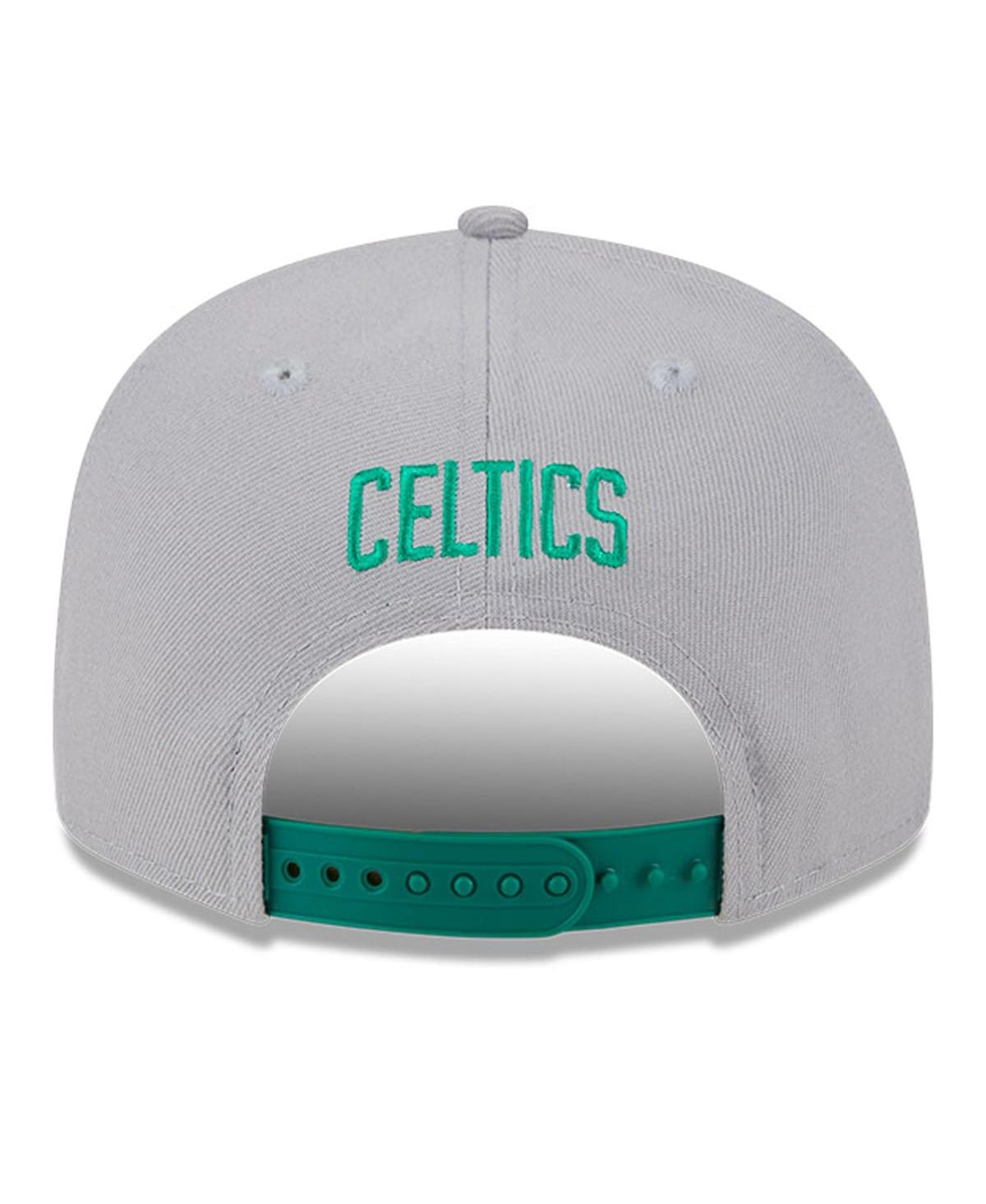 Shop New Era Men's  Gray Boston Celtics Chenille Band 9fifty Snapback Hat