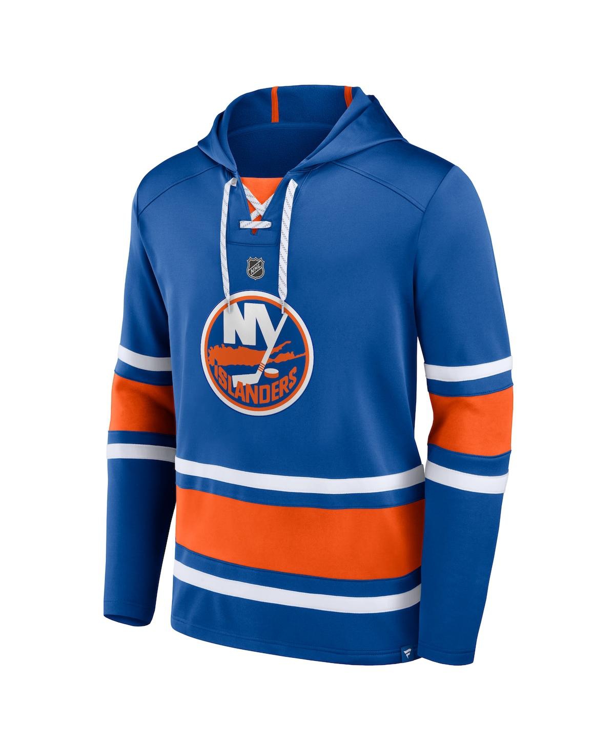 Men's Fanatics Mathew BarzalNew York Islanders Name and Number Lace-Up Pullover Hoodie - Royal