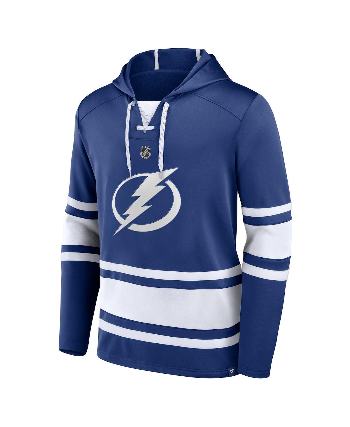 Men's Fanatics Nikita KucherovTampa Bay Lightning Name and Number Lace-Up Pullover Hoodie - Blue