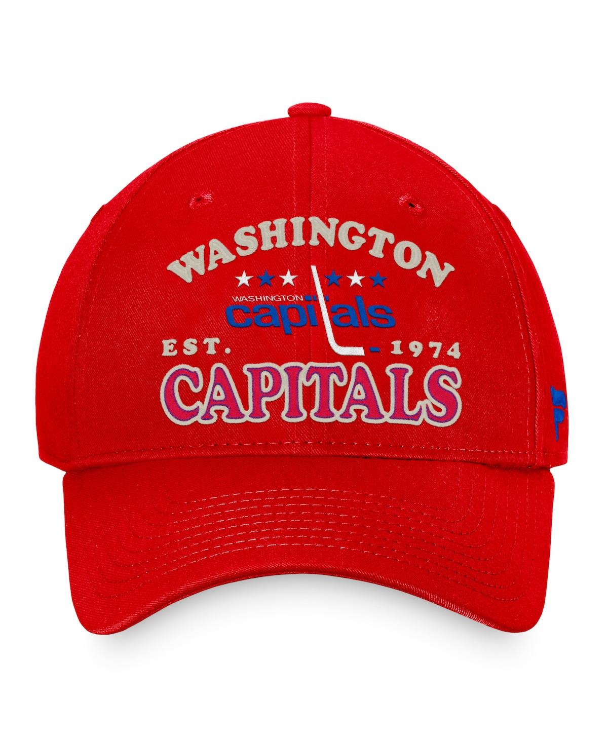 Fanatics Men's  Red Distressed Washington Capitals Heritage Vintage-like Adjustable Hat In Red