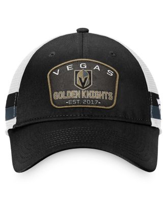 Men's Black, White Vegas Golden Knights Fundamental Striped Trucker Adjustable Hat