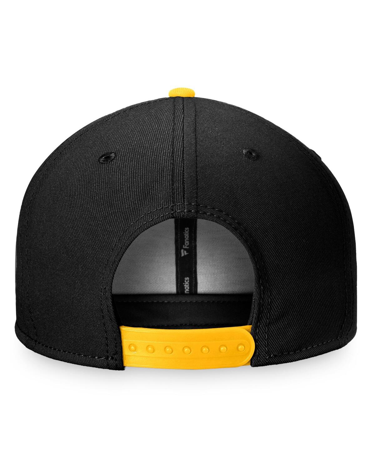 Fanatics Branded Black/gold Pittsburgh Penguins Fundamental Colorblocked Snapback Hat In Black,gold
