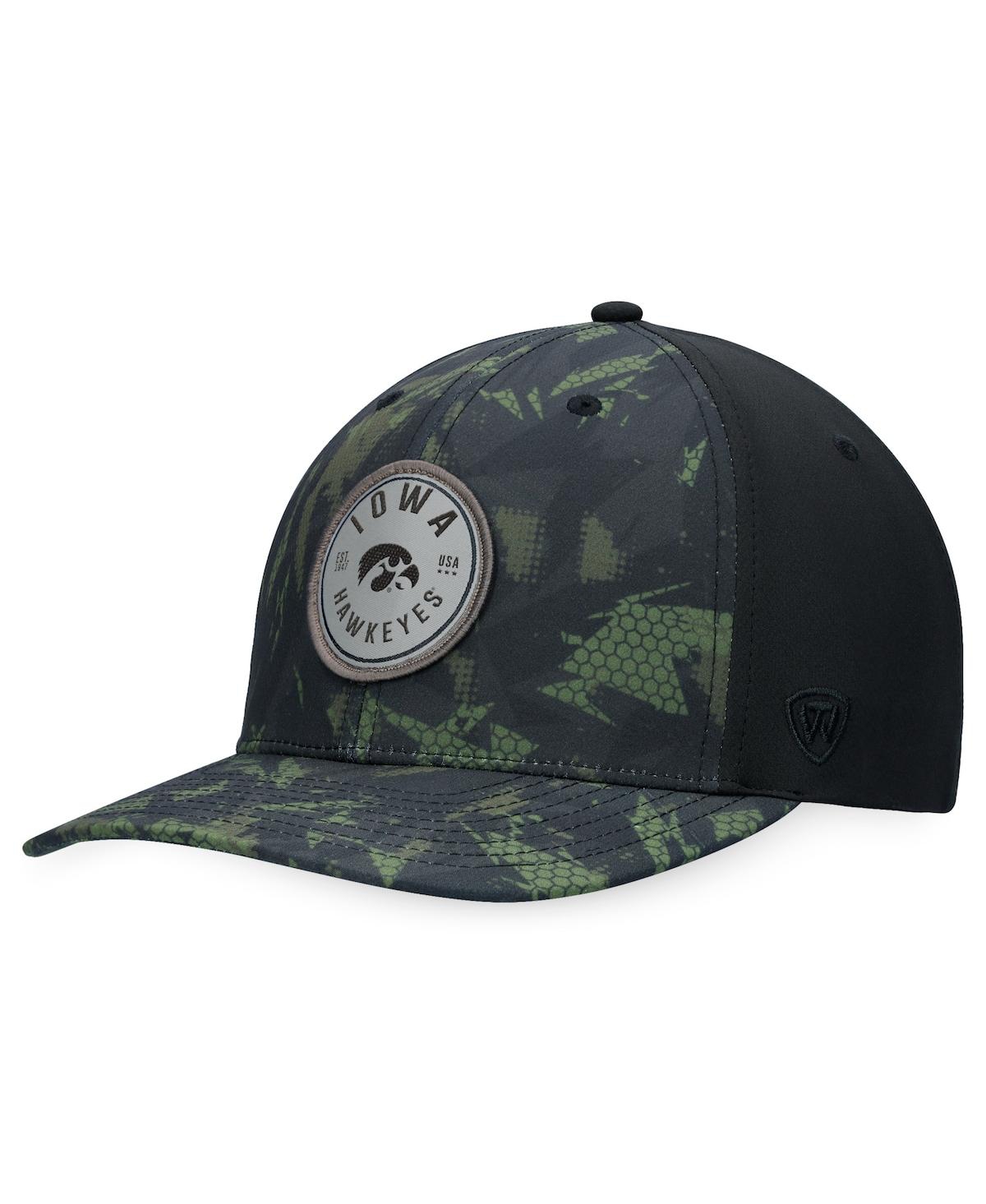 Shop Top Of The World Men's  Black Iowa Hawkeyes Oht Military-inspired Appreciation Camo Render Flex Hat
