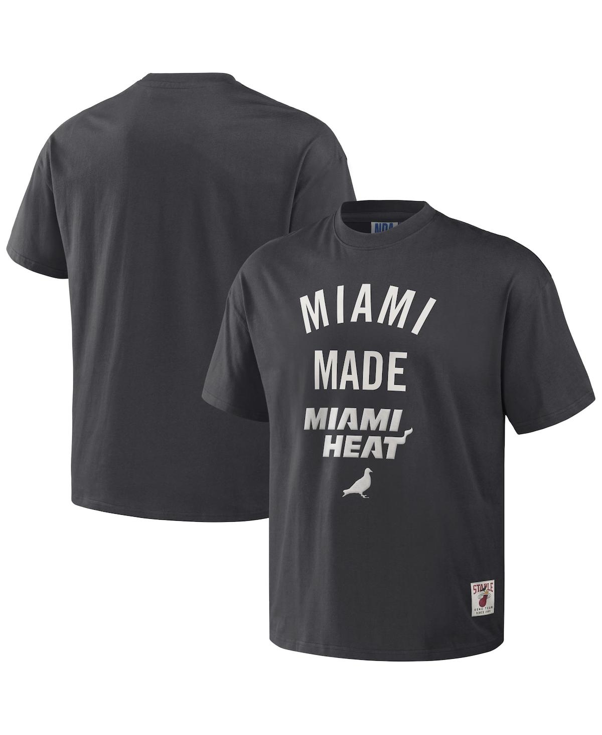 Men's Nba x Staple Anthracite Miami Heat Heavyweight Oversized T-shirt - Anthracite